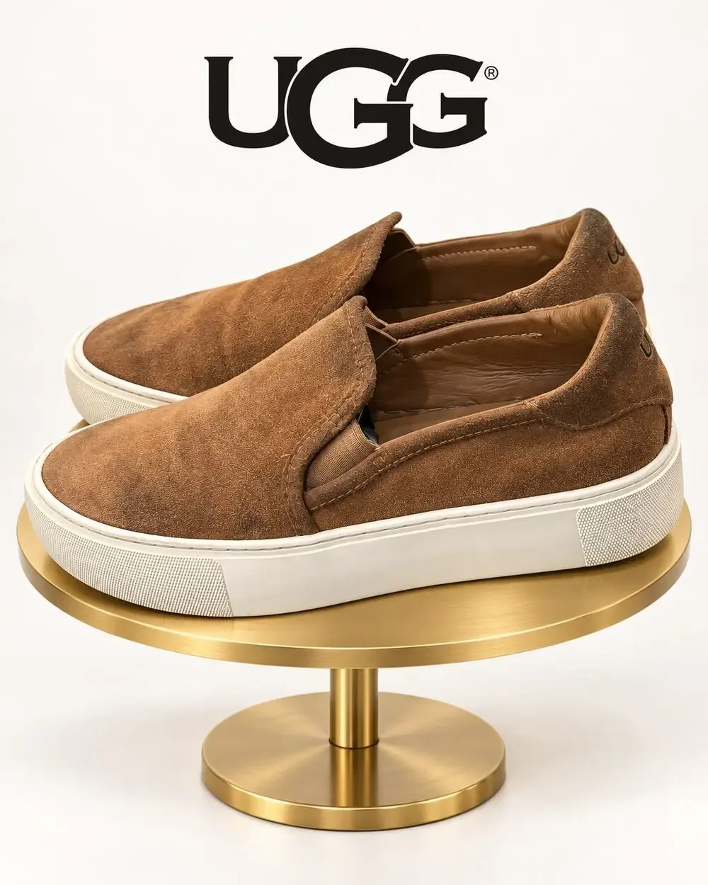 UGG Jass Chestnut Brown Suede Slip-On Sneakers Women’s Size 7